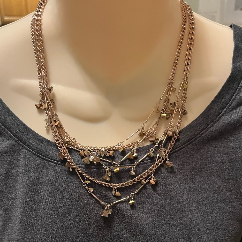Simply Vera Multistrand Rose Gold Necklace - Picture 12 of 14